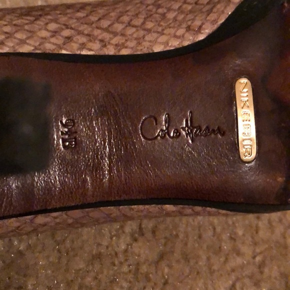 Cole Haan Nike Air Snakeskin Peep-Toe Pumps - Picture 4 of 8